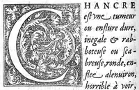 An illustration from De la nature et cure de chancre, selon les meilleurs auteurs tant Grecs que Latins (1550)