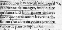 An illustration from Instruction tres utile, par laquelle un chacun se pourra maintenir en santé, tant au temps de peste, comme en autre temps,par Maistre Jehan Guinter d’Andernach Docteur de Paris en Medecine, (1547)