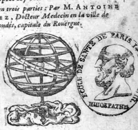 An illustration from Observations curieuses touchant la petite verole, vraye peste des petits enfans : et le bezahar son antidote. Contenant plusieurs rares secrets pour embellir le visage, & pour oster les difformitez que laisse apres soy cette maladie (1645)