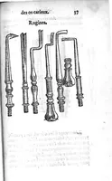An illustration from La maniere de traicter les playes faictes tant par hacquebutes, que par fleches : et les accidentz d’icelles, comme fractures et caries des os, gangrene et mortification : avec les pourtraictz des instrumentz necessaires pour leur curation. Et la methode de curer les combustions principalement faictes par la pouldre à canon. Le tout composé par Ambroise Paré, maistre Barbier Chirurgien à Paris (1552)