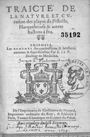 Picture 1 of 6 from Traicté de la nature et curation des playes de Pistolle, Harquebouse, et autres bastons à feu. Ensemble, les remedes des combustions et bruslures externes et superficielles : Par J. Le P. Docteur en Medecine (1569), leaf 0