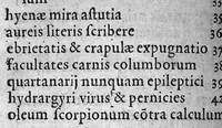 Picture 1 of 6 from Antonii Mizaldi [...] Memorabilium, sive Arcanorum omnis generis, per aphorismos digestorum, Centuriae IX, et Democritus Abderita de Rebus Naturalibus et Mysticis, Cum Synesii et Pelagii Commentariis (1572), leaf 71