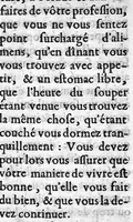 An illustration from Régime de santé pour se procurer une longue vie et une vieillesse heureuse, fondé sur la maxime de médecine ″a laedentibus et juvantibus″, avec la réponse à la critique par le sieur de La Cour (1690)