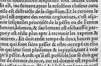 An illustration from Regime de vivre tres utile et necessaire, contenant la proprieté des herbes, fruicts, animaulx, et toutes autres choses naturelles, pour la conservation de la santé du corps humain. Ensemble plusieurs receptes tres necessaires et faciles à faire, desquelles un chascun se peult aider en sa necessité, (1566)
