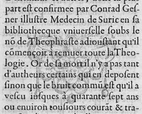 Picture 8 of 10 from Traicte sur la réfutation des abus mis en avant par Roc le Baillif, surnommé La Riviere, sur l'art signé et physiognomonie herbaire. Par lequel est monstré, combien est grande l’erreur qu’il introduict à la cognoissance des Plantes, et de leurs facultez. Auquel est adjousté un petit extraict de ce qu’on trouve de la vie de Paracelse. Par Marc Antoyne Prebonneaux Limosin, (1579), leaf 73