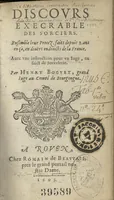 An illustration from Discours excecrable des sorciers. Ensemble leur procez, faits depuis 2 ans en çà, en divers endroicts de la France... (1603)