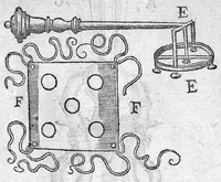 An illustration from Annotations de M. Laur. Joubert, sur toute la chirurgie de M. Gui de Chauliac. Avec l’interpretation des langues dudict Gui (c’est à dire, l’explication de ses termes plus obscurs) divisee en quatre Classes : la chascune estant rengee selon l’ordre de l’alphabet (1584)