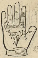 An illustration from La Chiromance et phisiognomie par le regard des membres de l'homme..., le tout mis en françois par Antoine du Moulin masconnois (1638)