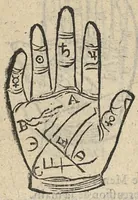 An illustration from La Chiromance et phisiognomie par le regard des membres de l'homme..., le tout mis en françois par Antoine du Moulin masconnois (1638)
