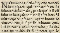 An illustration from La Chiromance et phisiognomie par le regard des membres de l'homme..., le tout mis en françois par Antoine du Moulin masconnois (1638)