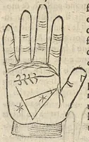 An illustration from La Chiromance et phisiognomie par le regard des membres de l'homme..., le tout mis en françois par Antoine du Moulin masconnois (1638)