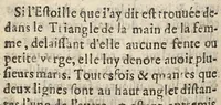 An illustration from La Chiromance et phisiognomie par le regard des membres de l'homme..., le tout mis en françois par Antoine du Moulin masconnois (1638)