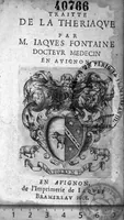 An illustration from Traitte de la theriaque par Jacques Fontaine docteur medecin en Avignon (1601)