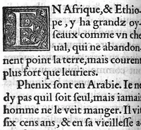 An illustration from Sommaire des singularitez de Pline, extraict des seize premiers livres de sa Naturelle histoire, et mis en vulgaire françois, par Pierre de Changy (1546)