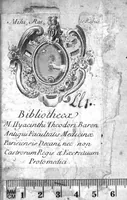 An illustration from Paraphrase sur la pharmacopee. Divisee en deux livres, par M. Brice Bauderon, Docteur en Medecine, de Parey en Charoloys, à present demeurant à Mascon. L’argument mis apres l’Epistre declare tout le contenu. Avec une Table des matieres y traictees. Edition seconde, Reveuë, corrigee et augmentee par l’autheur mesme (1596)