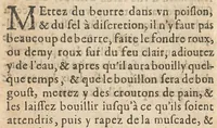 An illustration from Le cuisinier méthodique où est enseigné la manière d'aprester toute sorte de Viandes, Poissons, Legumes, Gelées; Cresmes, Salades, & autres Curiositez (1660)