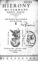 An illustration from Hieronymi Cardani medici mediolanensis liber de immortalitate animorum (1545)