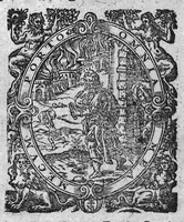 An illustration from Histoire de tous les muscles du corps humain ou leurs nom, nombre scituation, origine, insertion & action, sont demontrez (1612)