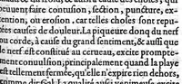 An illustration from Traité des Hernies contenant une ample declaration de toutes leurs especes, et autres excellentes parties de la Chirurgie,assavoir de la pierre, des cataractes des yeux, et autres maladies, desquelles comme la cure est perilleuse, aussi est elle de peu d’hommes bien exercée : Avec leurs causes, signes, accidens, anatomie des parties affectées, et leur entiere guarison : Par Pierre Franco de Turriers en Provence, demeurant à present à Orange (1561)