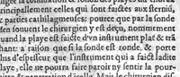 An illustration from Officinne et jardin de chirurgie militaire contenant les instrumentz et plantes tres necessaires a tous Chi[r]urgiens...avec certains cathalogues des ingrediens propres à chacun membre tant similaires qu’organiques. Dedié à haut et puissant seigneur M. François Gouffier, sieur de Crevecoeur Chevalier des deux ordres du Roy. Plus un traicté des contrepoisons et cure de la Peste et declaration d’un Enigme le tout experimenté et mis en lumiere pour l’utilité du public. Par Esaïe le Lievre Chirurgien, (1583)