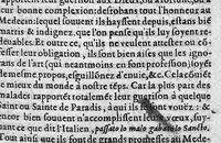 An illustration from La premiere et seconde partie des erreurs populaires, touchant la Medecine et le regime de santé. Par M. Laurent Joubert, Conseiller et Medecin ordinaire du Roy, et du Roy de Navarre, premier Docteur Regent, Chancelier et juge de l’université en Medecine de Montpellier. Avec plusieurs autres petits traictez, lesquels sont specifiez en la page suyvante, (1587)