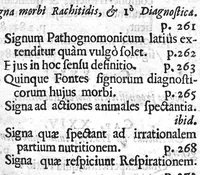 An illustration from De Rachitide sive morbo puerili, qui vulgo "the rickets" dicitur, tractatus, opera primo ac potissimum Francisci Glissonii, conscriptus, adscitis in operis societatem Georgio Bate et Ahasuero Regemortero (1650)