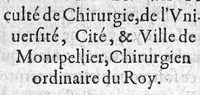 An illustration from Erreurs populaires et propos vulgaires, touchant la medecine et le regime de santé. Expliquez et refutez par M. Laur. Joubert, Conselher et Medecin ordinaire du Roy, et du Roy de Navarre, premier docteur regeant stipandié, Chancelher et juge de l’université an Medecine de Montpelier. Cette-cy est de toutte l’œuvre, la premiere partie, contenant cinq livres, avec l’indice des matieres, qui seront traitez ez autres. Reveuë corrigée et augmentée presque de la moitié, et dediée au tres-renommé seigneur de Pibrac Chancelher de la tres-illustre Royne de Navarre, [suivie de] : Seconde partie des erreurs populaires, et propos vulgaires, touchant la Medecine et le regime de santé, refutés ou expliqués par M. Laur. Joubert, Conseilher et Medecin ordinaire du Roy, et du Roy de Navarre, premier docteur regeant, Chancelier et Juge de l’Université an Medecine de Mompellier. Avec deus catalogues de plusieurs autres erreurs ou propos vulgaires, qui n’ont été mancionnés an la premiere et seconde edition de la premiere partie. Item deus autres petis traités, concernant les Erreurs populaires, avec deus Paradoxes du maime auteur ; Plus l’Apologie de son orthographie, divisee an quatre Dialogues, (1579)