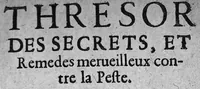 Picture 1 of 2 from Le Thresor des secrets, et remedes merveilleux contre la peste...reveue & augmenté de plusieurs beaux remedes,... (1631), leaf 0