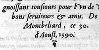 Picture 4 of 8 from Histoire notable de la rage des loups, advenue l'an MDXC, avec les remedes pour empescher la rage, qui survient après la morsure des Loups, Chiens et autres bestes enragees. Le tout mis en lumiere par Jean Bauhind, Medecin de Tres-illustre Prince, Monsieur Friderich, Conte de Vvirtemberg, Mont. etc., (1591), leaf 4