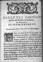 Picture 7 of 19 from Bastiment de receptes, traduit de l'italien en françois, augmenté d'une infinité de beaux secrets depuis peu mis en usage, avec un autre petit traité de recepte intitulé le plaisant jardin, (1645), leaf 160