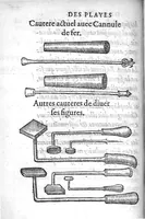 Picture 16 of 19 from La Methode Curative des Playes et Fracture de la teste humaine. Avec les pourtraits des Instruments necessaires pour la curation d’icelles. Par M. Ambroise Paré Chirurgien ordinaire du Roy, et Juré à Paris, (1561), leaf 423