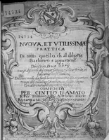 An illustration from Prattica nuova, et utilissima di tutto quello, ch' al diligente barbiero s'appartiene... ove si discorre del cavar sangue, medicar, ferite, et balsamar corpi humani... (1671)