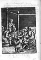 An illustration from Prattica nuova, et utilissima di tutto quello, ch' al diligente barbiero s'appartiene... ove si discorre del cavar sangue, medicar, ferite, et balsamar corpi humani... (1671)