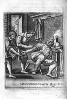 An illustration from Prattica nuova, et utilissima di tutto quello, ch' al diligente barbiero s'appartiene... ove si discorre del cavar sangue, medicar, ferite, et balsamar corpi humani... (1671)