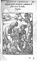 An illustration from Chirurgie françoise, recueillie par M. Jaques Dalechamps, Docteur Medicin, et Lecteur ordinaire de ceste profession à Lyon. Avec plusieurs figures des instrumens necessaires pour l’operation manuelle. La page 14. contient les principaux chefz de ce qui se discourt en cest œuvre, (1569)