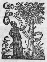 An illustration from La grande chirurgie de M. Gui de Chauliac, Medecin tres-fameux de l’Université de Montpellier, composée l’an de grace 1363. Restituee nouvellement a sa dignité, par M. Laurens Joubert, Medecin ordinaire du Roy, et du Roy de Navarre, premier Docteur regent stipendié, chancelier et Juge de ladicte Université. Voyez au prochain feuillet, ce que M. Joubert à faict (outre sa nouvelle traduction) et fourny du sien, en recognoissant cest’ œuvre (1592)