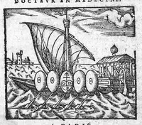 An illustration from Traicté de la goutte, contenant les causes et origine d’icelle, le moyen de s’en pouvoir preserver et la sçavoir guerir, estant acquise. Escrit en grec du commandement de Michel Paleologue Empereur de Constantinople. Par Demetrius Pepagomenus son premier medecin. Traduit en François, restitué et emendé de plusieurs belles Corrections et Annotations par M. Frederic Jamot. Docteur en medecine, (1573)