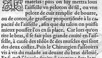 Picture 5 of 16 from Cinq livres de chirurgie. I. Des bandages 2. Des fractures. 3. Des luxations, avec une Apologie touchant les harquebousades. 4. Des morsures et piqueures venimeuses. 5. Des gouttes. Par Ambroise Paré, premier Chirurgien du Roy et juré à Paris, (1572), leaf 204