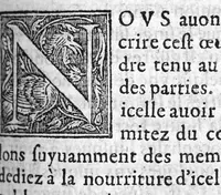 An illustration from Administrations anatomiques de Claude Galien. Traduictes fidelement de Grec en François, par M. Jaques Dalechamps, docteur en Medicine, et lecteur ordinaire de Chirurgie à Lyon. Corrigees en infinis passages avec extreme diligence du traducteur, (1572)