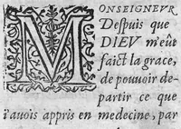 An illustration from Traicté de la dysenterie, et cure d’icelle, divisé en deux parties : l’une contenant la maladie, Causes, et Symptomes d’icelle : l’autre la Curation. Composé par Guillaume Souviros, Docteur en la faculté de Medecine de Montpellier, et Medecin en Tolose, (1574)