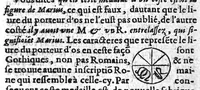 An illustration from L’imposture descouverte des oc humains supposés, et faussement attribués au roy Theutobocus (1614)