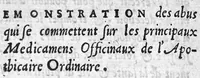 An illustration from Discours contenant la conference de la pharmacie chymique, ou spagirique, avec la Galenique, ou Ordinaire (1616)