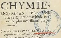 An illustration from Traité de la chymie, enseignant par une briéve & facile methode toutes ses plus necessaires preparations. Par feu Christophle Glaser, apotiquaire ordinaire du Roy & de Monseigneur le duc d'Orléans. Nouvelle édition. Reveuë & augmentée en toutes ses parties, principalement dans la troisiéme, que la mort de l'autheur avoit empeché de mettre en sa perfection. (1673)
