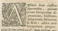 An illustration from Animadversiones in pharmacopoeiam Augustanam et annexam ejus mantissam, sive pharmacopoeia Augustana reformata, in qua vera et accuratissima methodo medicamentorum simplicium & compositorum praeparationes tam dextre traduntur, ac insuper antiquorum errores deteguntur, ut inde servatis & exaltatis simplicium medicaminum facultatibus, instrumenta multo aptiora medico evadant, quibus Cito, Tuto & Jucunde affectus humanum corpus infestantes propulsari queant. Nunc tertium revisa, plurimis locis adaucta, inque lucis edita, cum annexa appendice, Opera & studio Joannis Zwelferi Palatini M.D. (1667)