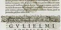 An illustration from Libri de piscibus marinis, in quibus verae piscium effigies expressae sunt. Quæ in ntota piscium historia contineantur, indicat elenchus pagina nona et decima. Postremo accesserunt indices necessarii. Gulielmi Rondeletti, Doctoris medici et medicinae in schola monspeliensi professoris regii. (1554)