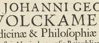 An illustration from Pharmacopoeiæ Augustanæ restitutæ ab ejus autore, Luca Schröckio, Luc. fil. medicinæ doctore, & in patriâ physico, suscepta defensio. Qua imprimis Dn. D. Friderici Hoffmanni argumentis, in clave pharmaceutica Schröderiana, contra prædictum dispensatorium, pro Zuelferi defensione, prolatis respondetur ; simulque cujusdam ficto nomine vocati Philonis Nasturtii postscriptum, & hanc respiciens Schmuziana antithesis excutitur. (1675)