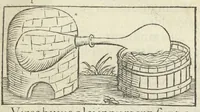 An illustration from Thesaurus Evonymi Philiatri, De remediis secretis, liber physicus, medicus, et partim etiam Chymicus, & œconomicus in vinorum diversi saporis apparatu, medicis & pharmacopolis omnibus præcipuè necessarius, nunc primum in lucem editus. Argumentum copiosius sequens pagella continet. (1554)