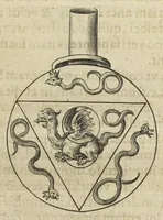 Picture 12 of 19 from Tripus aureus, hoc est, Tres tractatus chymici selectissimi, nempe I. Basilii Valentini, ordinis monachi, Germani, Practica una cum 12. clavibus & appendice, ex Germanico ; II. Thomæ Nortoni, angli philosophi Crede mihi seu ordinale ante annos 140. ab authore scriptum, nunc ex Anglicano manuscripto in Latinum translatum, phrasi cujusque authoris ut & sententia retenta ; nunc ex Anglicano manuscripto in Latinum translatum, phrasi cujusque authoris ut & sententia retenta; III. Cremeri cujusdam abbatis Westmonasterienses Angli Testamentum, hactenus nondum publicatum, nunc in diversarum nationum gratiam editi, & figuris cupro assabre incisis ornati operâ & studio Michaelis Maieri Phil. & Med. D. Com. P. &c (1618), leaf 71