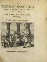 Picture 15 of 19 from Tripus aureus, hoc est, Tres tractatus chymici selectissimi, nempe I. Basilii Valentini, ordinis monachi, Germani, Practica una cum 12. clavibus & appendice, ex Germanico ; II. Thomæ Nortoni, angli philosophi Crede mihi seu ordinale ante annos 140. ab authore scriptum, nunc ex Anglicano manuscripto in Latinum translatum, phrasi cujusque authoris ut & sententia retenta ; nunc ex Anglicano manuscripto in Latinum translatum, phrasi cujusque authoris ut & sententia retenta; III. Cremeri cujusdam abbatis Westmonasterienses Angli Testamentum, hactenus nondum publicatum, nunc in diversarum nationum gratiam editi, & figuris cupro assabre incisis ornati operâ & studio Michaelis Maieri Phil. & Med. D. Com. P. &c (1618), leaf 81