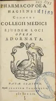 An illustration from Pharmacopoea Hagiensis Communi Collegii Medici ejusdem loci opera adornata. (1659)